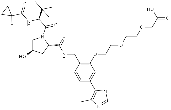 Cas # 2306193-88-2|2- (2- (2- (2- (((((2)) ((s) (1-fluorocycidopane) -3,3-dimethylbutanoyl) -4-h YDROPYRROLIDINE-2-carboxamido) methyl) -5- (4-methylthiazol-5-yl) phenoxy) kev sib raug zoo) kev ua si) acetic) acetic) acetic) acetic) acetic) acetic) acetic) acetic) acetic Tshuaj qaub